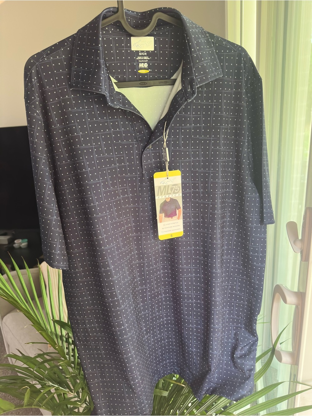 Greg Norman NWT Golf Polo ML 75 Stretch Size Small Navy